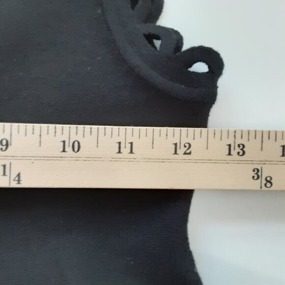 Milly Minis Eyelet Flare Dress Black Stretch Knit Toddler 2 Fit Flare Twirl NWT - Picture 9 of 11